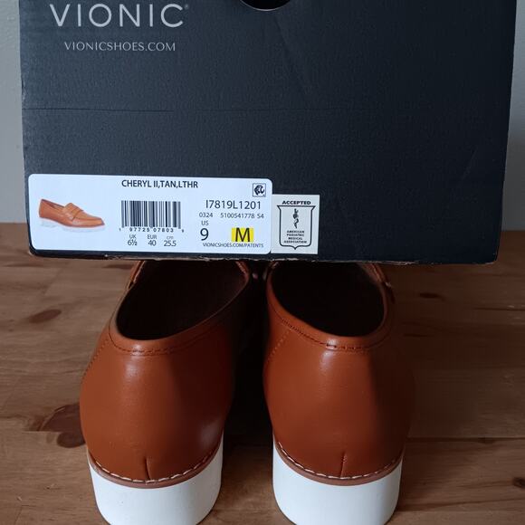 Vionic Cheryl II Loafers Tan Leather Womens 9M - Picture 9 of 10